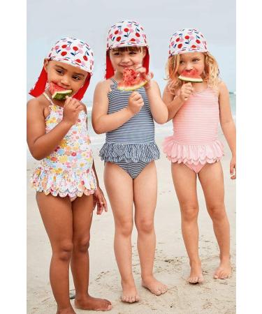 Kids Legionnaires Hat UPF 50+ Sun Protection Swim Cap - Quick Drying Boys Sun Hat with Neck Protection - UV FLAP Cherry - 6-8 Years - Buy Online on GoSupps.com