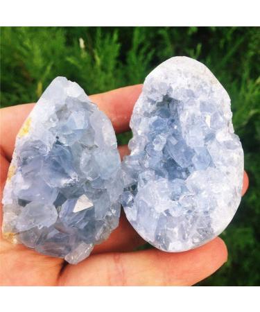 Crystal Rough Natural Crystal Rough Natural Blue Crystal Cave Quartz Celestite Crystal Specimen Cluster Specimen Blue Crystal Cave Home Decoration Decoration 1pcs 90g--100g - Buy Online on GoSupps.com
