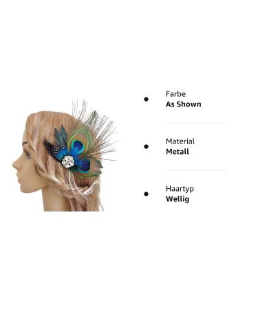 Xiton Retro Peacock Hair Clip - Spring Hairpise & Feather Wedding Fascinator Accessories for Women & Girls - International Shipping Available - Buy Online on GoSupps.com