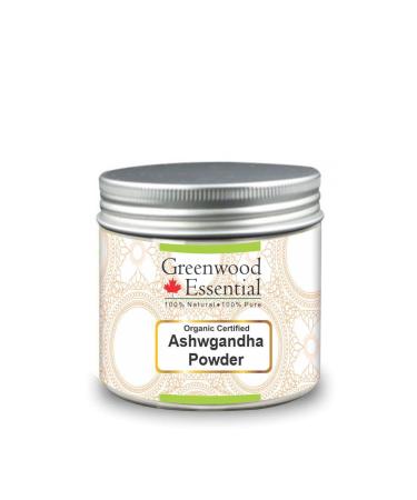 Greenwood Essential Pure Ashwgandha Powder (Withania somnifera) Organic Certified 100% Natural Therapeutic Grade 100gm (3.5 oz) Ashwgandha Powder 1 Count (Pack of 1)
