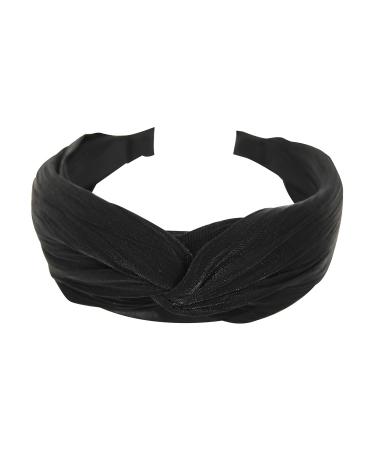 axy headband with sophisticated knots and light shine - beautiful headband hair accessory headband HRD2 (black)