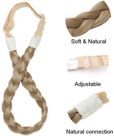 Braided Hair Band Plaited Headband Elastic Stretch Wide Plaited Braids Braided Headband Synthetic Hairpiece Chunky Braided Headband Trendy Girls Women Small- Dark Brown - Buy Online on GoSupps.com