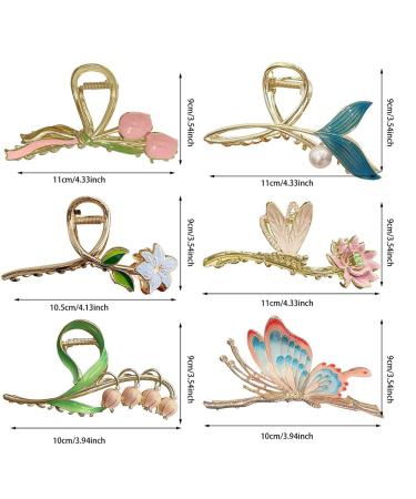 6Pcs Flower Hair Claw Clips for Women - Non-Slip Metal Butterfly Hair Clips Set - Buy Online on GoSupps.com