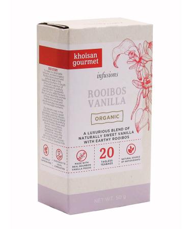 Organic Vanilla Rooibos Tea - Caffeine-Free | 60 Tea Bags - Buy Online on GoSupps.com