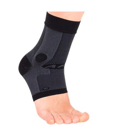 OrthoSleeve Compression Ankle Brace AF7 for inversion sprains  weak ankles  instability and Achilles tendonitis (Large  Black  Left Foot) Large Black Left Foot