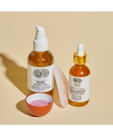 Anima Mundi Rose Body Oil - Organic Hydrating Body Oil with Moringa & Jojoba for Skin Rejuvenation - Adaptogenic Collagen Oil - 4oz - Buy Online on GoSupps.com