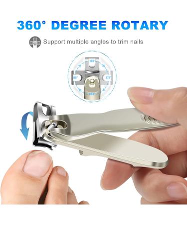 Fumax 360 Rotatable Toenail Clippers for Seniors - Durable Long Handle Nail Clippers with Files for Thick Nails - Buy Online on GoSupps.com