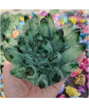 Crystal Rough Twinkling Green Ghost Quartz Crystal Cluster Specimen - Buy Online on GoSupps.com