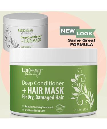 Organic Coconut Oil Hair Mask - Deep Conditioner for Curly Hair, Color & Keratin Safe - 8oz - Buy Online on GoSupps.com