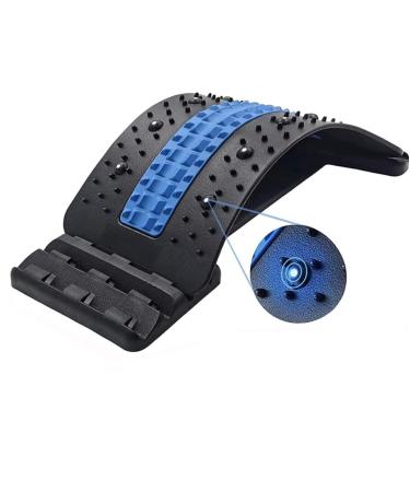 Back Stretcher, Spine Deck Back Stretcher for Lower Back, 4-Level Back Cracker Black/Blue-4level