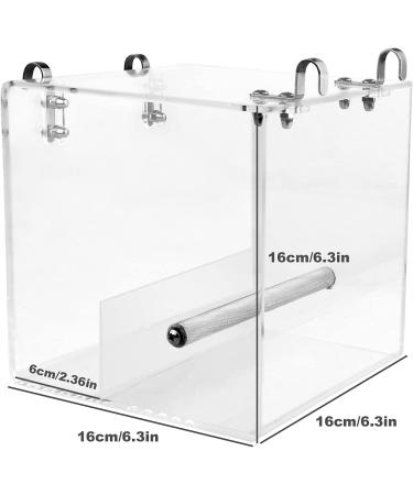 Acrylic Bird Feeder for Cage - Automatic Seed Container & Water/Food Holder - No Mess Solution for Parrot Parakeets - 6.4 x 6.4 - Buy Online on GoSupps.com