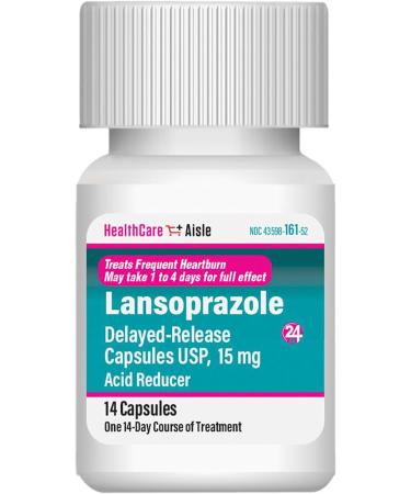 Lansoprazole 15mg 14 Delayed-Release Capsules - Acid Reducer for Frequent Heartburn | HealthCareAisle - Buy Online on GoSupps.com