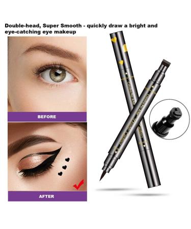 6-in-1 Waterproof Eyeliner Stamp Set | Long-Lasting Double Sided Eye Pencil with Heart, Moon, Star, Flowers Shapes | Super Slim Gel Tip with High Black Pigment | 6PCS - Buy Online on GoSupps.com