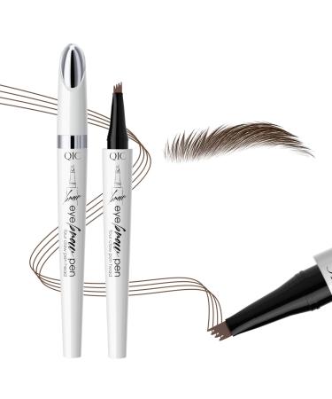 Eyebrow Pencil 4 Fork tip Design Stereoscopic Eye Makeup Eyebrow Makeup Long Lasting Waterproof and Smudge-proof Eyebrow Pen Dark Brown