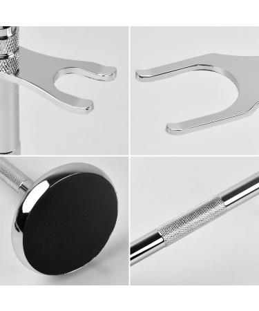Nivofu Metal Razor & Brush Stand - Portable Shaving Brush Holder for Men | Perfect Gift for Fathers & Friends - Silver - Buy Online on GoSupps.com