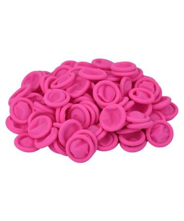 100 Pcs Finger Cots Disposable Finger Protectors Latex Anti-Static Finger Tip Rubber Protect Keeping Dressing Dry and Clean (100 Pcs Pink) 100 Pcs Pink