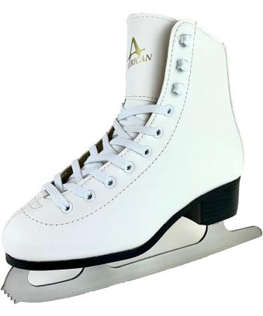 American Athletic Girl's Ice Skates - Size 4, White | Tricot Lined for Comfort - Buy Online on GoSupps.com