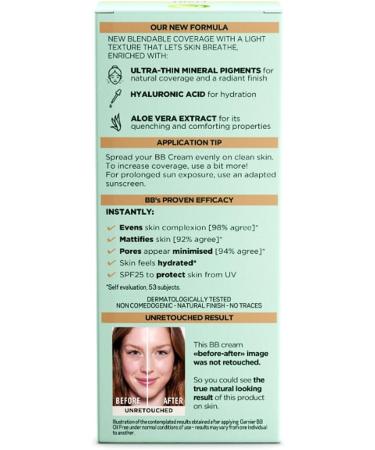  Garnier HYALURONIC ALOE BB CREAM OIL-FREE LIGHT SHADE - Buy Online on GoSupps.com