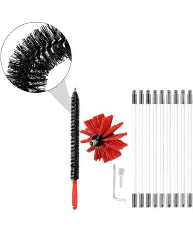 Electric Drill Chimney Brush Set - Lint Remover & Fireplace Cleaning Tool Accessories for Efficient Dryer Vent & Flue Cleaning (41x12cm - Buy Online on GoSupps.com