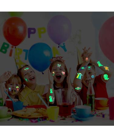 40 Sheets Luminous Temporary Tattoos for Kids - Waterproof Glow In The Dark Stickers with Unicorn, Mermaid, Dinosaur, Animal Designs - Perfect for Boys and Girls Birthday Party Supplies - Buy Online on GoSupps.com