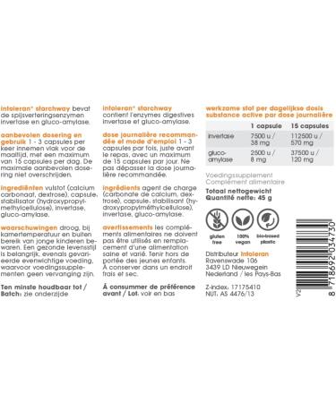 Intoleran Starchway Digestive Enzymes - 150 g lules | Compl ment alimentaire pour l'amidon et au saccharose | Aide dig rer les sucres et les f culents | LOW FODMAP - Buy Online on GoSupps.com