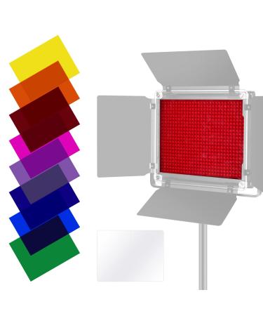 Neewer 8-Pack Lighting Color Filter Tansparent Color Correction Filter in 8 for Neewer 660 LED Video Light 6.57 x 8.54 inches for 660 LED