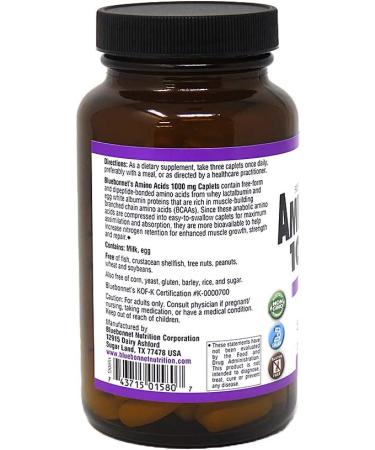 Bluebonnet Nutrition Amino Acids 1000 mg - 90 Caplets for Enhanced Wellness - Buy Online on GoSupps.com