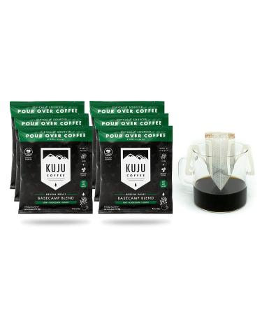 Kuju Coffee Premium Single-Serve Pour Over Coffee | Ethically Sourced, Specialty Grade, Eco-Friendly | Basecamp Blend, Medium Roast, 6-pack Basecamp Blend - Medium Roast 0.5 Ounce (Pack of 6)