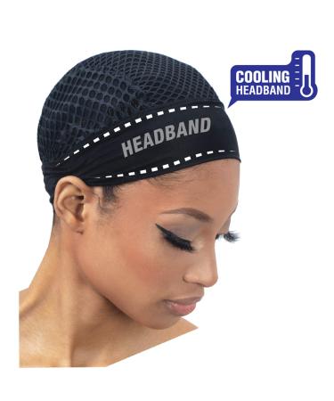 Freetress DIY Headband Wig Crochet Cap (Black) - Quick & Easy Cooling Headband - 1 Count - Buy Online on GoSupps.com