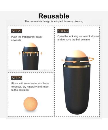 Volcanic Stone Oil Absorbing Scooters - 100% Natural Black Skin Gloss & Oil Control for Men & Women - Mini Face Massage Tool - Buy Online on GoSupps.com