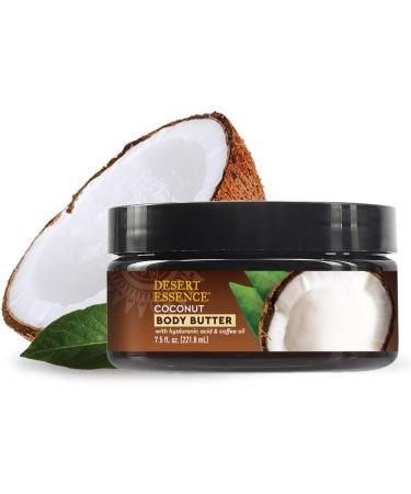 Desert Essence Coconut Body Butter 7.5oz | Deeply Moisturizing with Hyaluronic Acid & Coffee Oil | Antioxidant-Rich Coconut & Moringa Oils | Shop Internationally - Buy Online on GoSupps.com