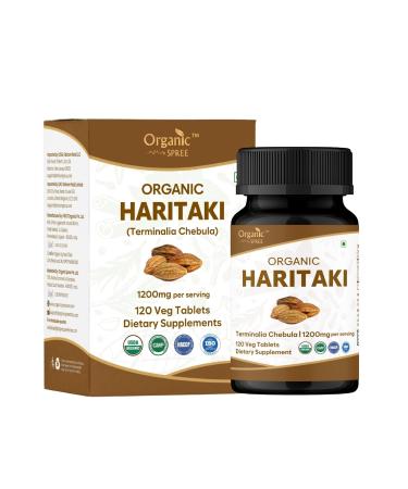 ORGANIC SPREE Haritaki 120 Tablets | Terminalia Chebula (Haritaki) | USDA Organic Certified | Improves Digestion and Detoxification* | Dietary Supplement 120tab