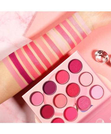DE'LANCI Pink Purple Eyeshadow Palette Makeup 12 Colors Pigmented Matte Shimmer Cute Eye Shadow Tone Small Bright Peach Red Violet Eyeshadow Pallet Long Lasting Shades For Girl Women Summer Travel - Buy Online on GoSupps.com