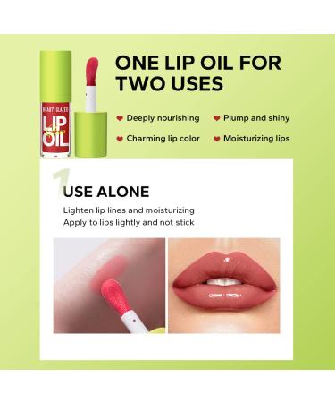 Beauty Glazed Big Brush Head Lip Oil - Ultra-Hydrating Glossy Finish & Vegan Tinted Lip Gloss - 101 MEET & 102 KISS 2 - Buy Online on GoSupps.com