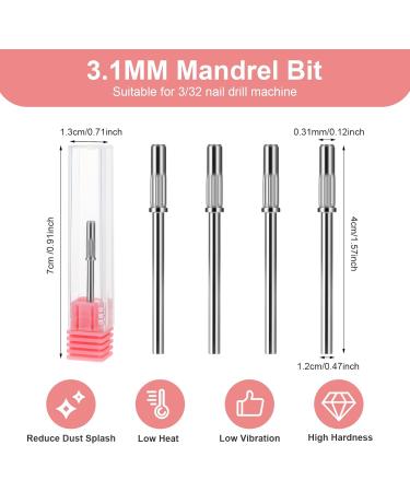 Nogeqi Set of 4 Nail Cutter Attachments Sanding Sleeves Nail Cutter Nail Drill Set Tungsten Carbide Carbide Nail Cutter Bits Remove Cuticles Long Barrel Shape Cuticle Remover for Manicure Pedicure - Buy Online on GoSupps.com