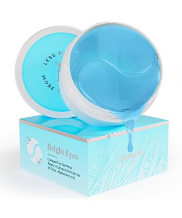Hydra Blue Collagen Under Eye Gel Mask - Bright Eyes Anti Aging Treatment For Dark Circles  Puffy Eyes  Bags  Fine Lines - 30 Pairs (60 Total Patches)