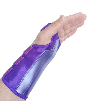 Hand Wrist Support Brace Splint for Carpal Tunnel Sprain Strain Arthritis Stabilizer (Purple S-M (Left)) S-M (Left) Purple