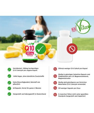 MeinVita Q10 Coenzyme 300mg - High Dose Vegan Capsules | 60 Count - Boost Energy & Support Health - Buy Online on GoSupps.com
