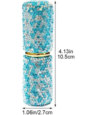Fituenly Diamond-encrusted Perfume Bottle 10ml Spray Bottle Glass Empty Cosmetics Sample Vials Mini Refillable Sprayer Makeuo Tool Blue - Buy Online on GoSupps.com