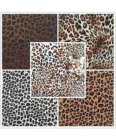ZAIONE Leopard Heat Transfer Vinyl 5 Pack - Brown Cheetah Print HTV Iron on Sheets - Animal Pattern Bundle for DIY Crafts - Buy Online on GoSupps.com