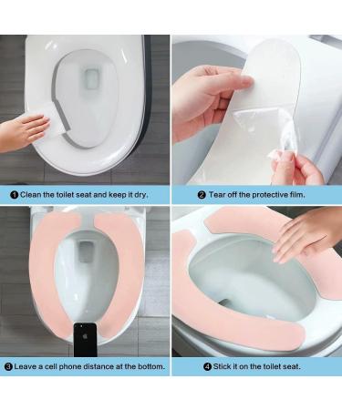 4 Pack Bathroom Toilet Seat Cover Pads - Portable, Washable & Reusable Cushion for Warmer Toilet Seats | FACOYONG - Buy Online on GoSupps.com
