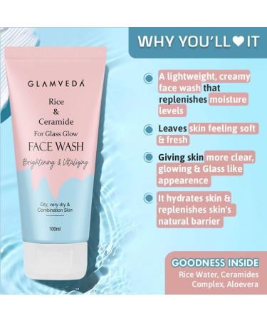 Glamveda Rice & Ceramide Korean Glass Skin Combo Gift Pack | Skin Brightening & Anti Dullness Gift Set For Men & Women | SLS Paraben Free - Buy Online on GoSupps.com