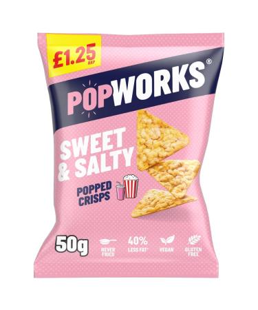 Walkers Popworks SWEET & SALTY Popped Crisps Snacks 15 x 50g PMP Bags