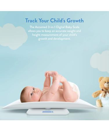 AccuMed Multi-Function Baby & Pet Scale - Digital Weight & Height Tracker with Blue Backlight - Buy Online on GoSupps.com