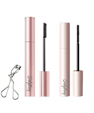 Onlymay Mascara - Onlymay Tubing Mascara Onlymay Mascara Waterproof Onlymay Fine Curling Mascara Fine Comb Mascara Brush Slimming Curling Waterproof Long-Lasting & No smudging (Primer+Black)