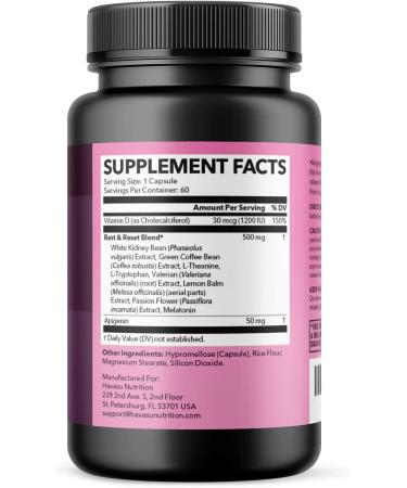 Night Time Fat Burner for Women - Apigenin 50mg Metabolism Booster & Appetite Suppressant - 2 Month Supply Weight Loss Pills - Sleep Support & Weight Loss Blend - 60 Count - Buy Online on GoSupps.com