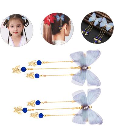 minkissy 4 Pairs Hanfu Butterfly Headdress Kids Barrettes for Hair Tassel Hair Clips Metal Side Hair Barrette Hair Barrettes Kid Hair Accessories Butterflies Clips Alloy Child Hairpin Fairy - Buy Online on GoSupps.com