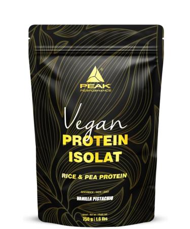 Peak vegan protein - 750g taste vanilla pistachio i 25 portions i powder i plant multi -component protein i pea - i rice protein i muscle building i sweet from stevia i gmo -free