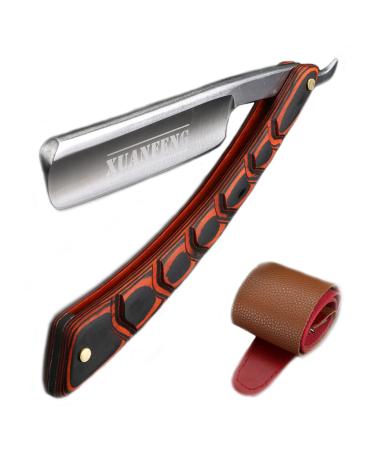 Fbrerurt Sustainable Shaving Set Razor Super Badger Hair Shaving Brush Leather Strop - Polishing Paste Leather Strop Shaving Set A01 Set