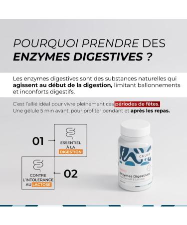 Patented Digestive Enzymes Cuure Lactase and Bromelain 90 Days Digestion and Milk Intolerance Pure and 100% Vegetable Made in France - Buy Online on GoSupps.com